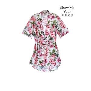 Show Me Your Mumu ROBE Womens One Size OS Brie Pink Floral Belted